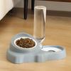 Pet Double Ceramic Bowl: Integrated Water & Food Anti-Tip Feeder for Cats and Dogs