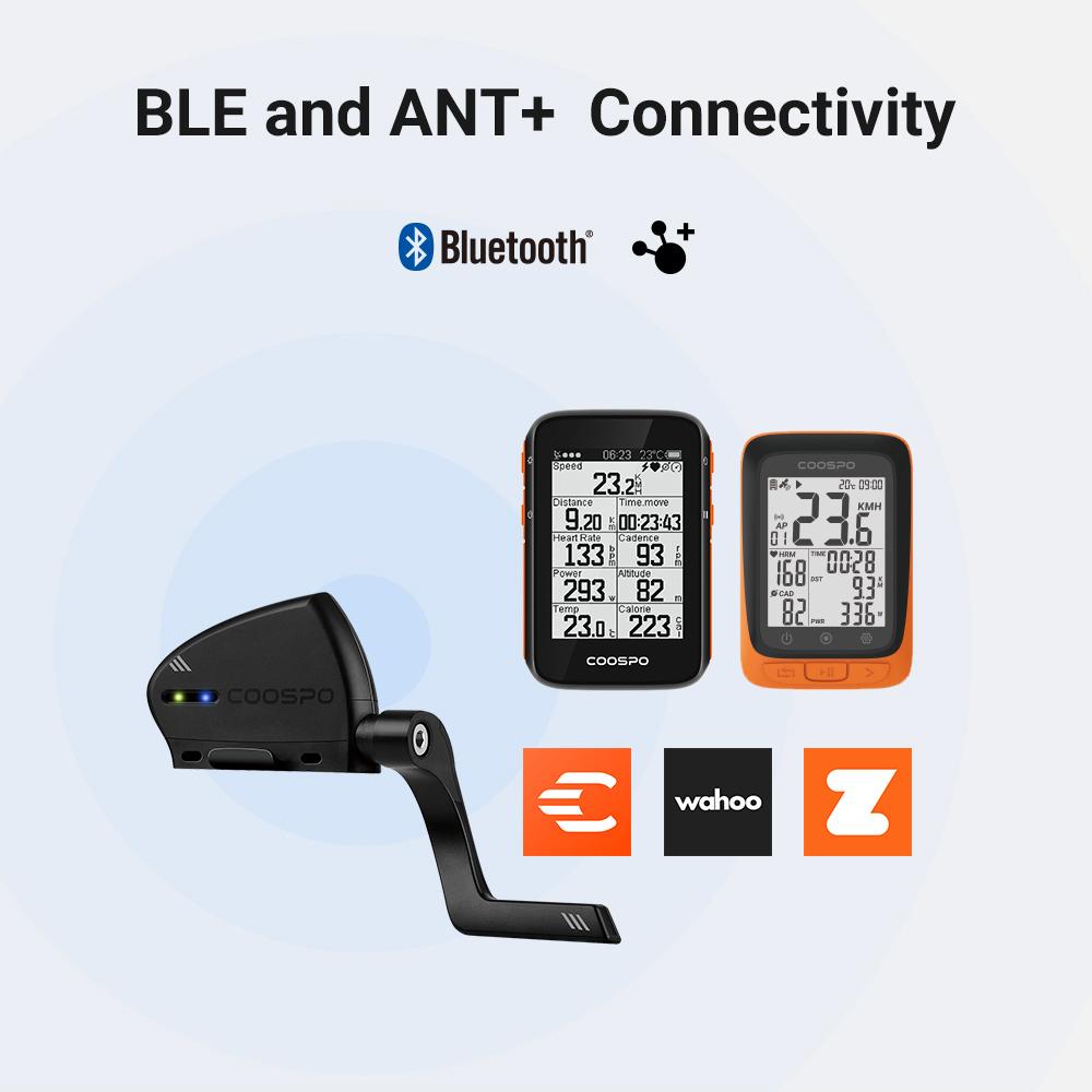 CooSpo Nový bezdrátový vodotěsný senzor rychlosti a kadence pro jízdní kolo 5.0 ANT+ Pro Wahoo Zwif Garmin Etrex 30 Duální senzor Bluetooth