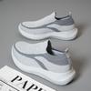Atmungsaktive Mesh Sportschuhe Flachschuhe Damen Übergröße 41 Zum Hineinschlüpfen Gestrickte Plateau-Sneaker Damen Bequem Weiche Sohle Laufschuhe