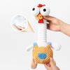 Pet Toy Extended Neck Chicken Design Plush Dog Toy Tug-of-War Soft Elastic Chewing Toy with Squeaky Sound Puppy Teething Relief Interactive Small Dog