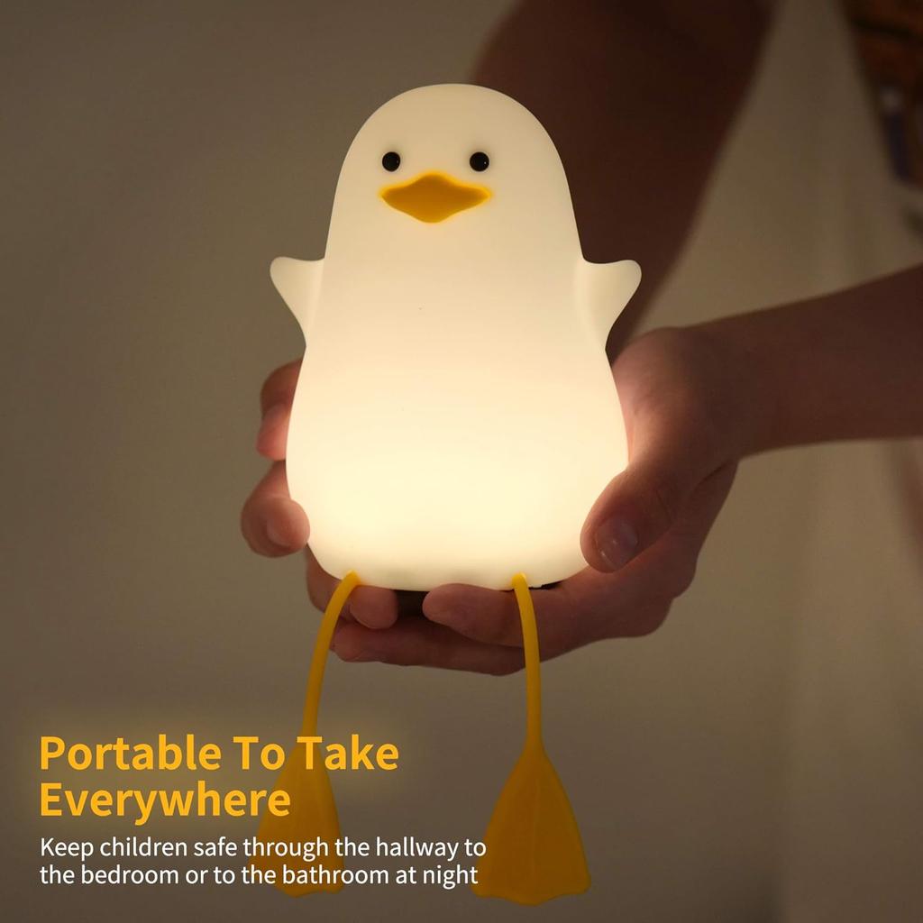 YuanDian Cute Duck Night Light, Gifts for Women Teen Girls Baby,Night Lights for Kids Bedroom Kawaii Room Decor, Cute Christmas Seagull Silicone