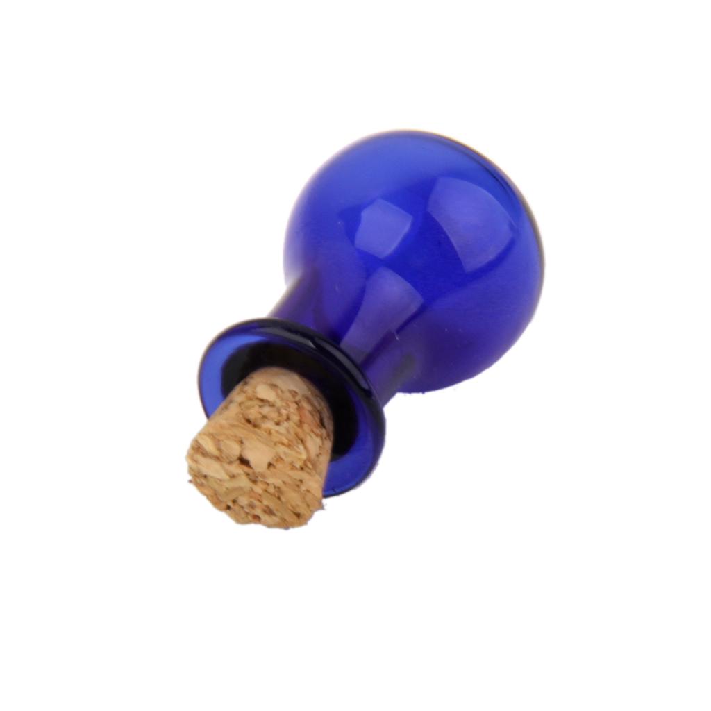 10pcs Mini Glass Bottle Jars Vials Pendant with Corks - Flat Bulb
