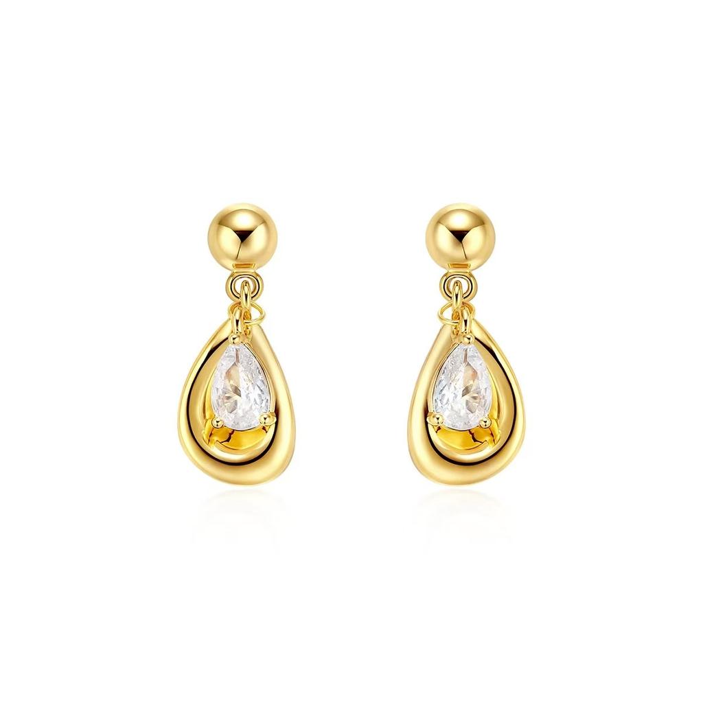 New 925 Sterling Silver Water Drop-Shaped Earrings, Simple Women's Jewelry, Birthday Gift for Friend, Exquisite Jewelry