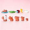 10Pcs Mini Capybara Resin Figures, Cute Animal Statues for Home Office Decor, Micro Landscape & Dollhouse Props
