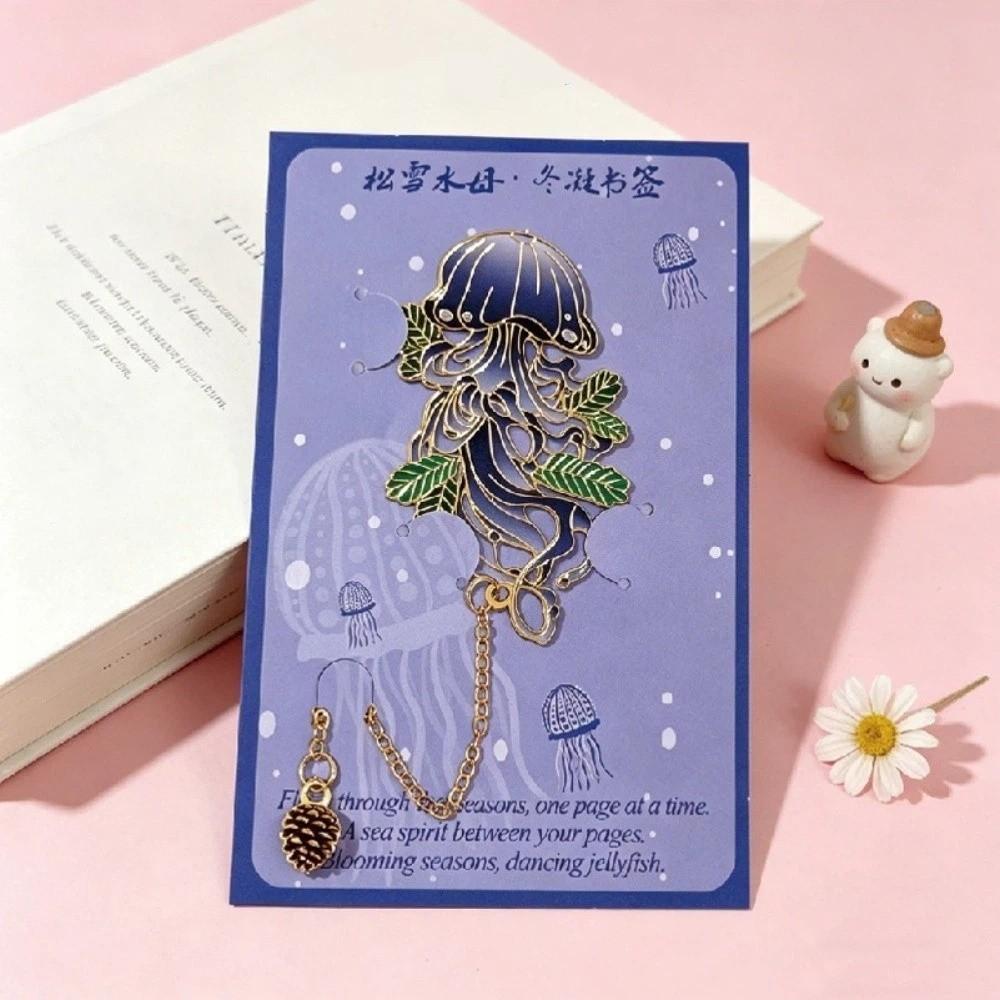 Hollow Jellyfish Bookmarks Metal Reading Bookmarks exquisite Page Clips Graduation Birthday