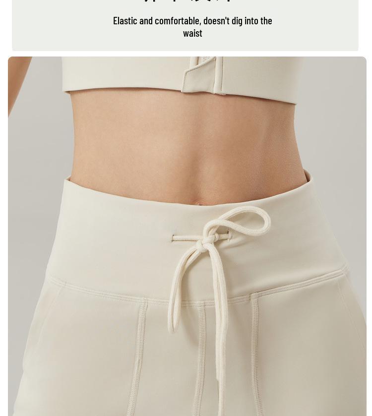 Dámské široké kalhoty se stahovací šňůrkou na jógu a fitness - Volné, ležérní a zeštíhlující design s rovnými nohavicemi