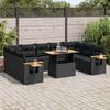 VidaXL Garden Furniture Set 10 Pcs with Cushions Black Braided Resin Acacia 3327639