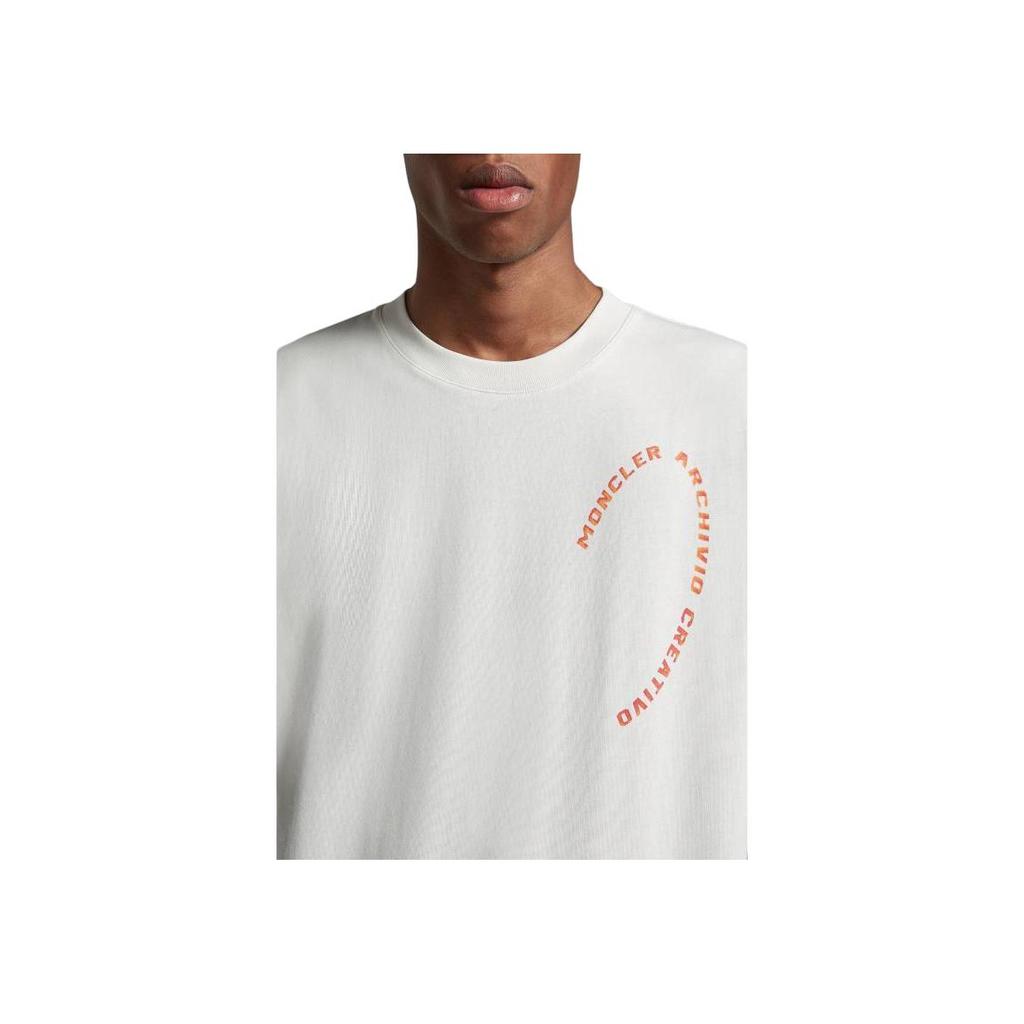 Moncler Round Neck Letter Print Short Sleeve T-Shirt Men tops White I10918C00022M2326034