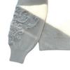LP Simple Solid Color Cashmere Pullover with Embossed Floral Sleeves