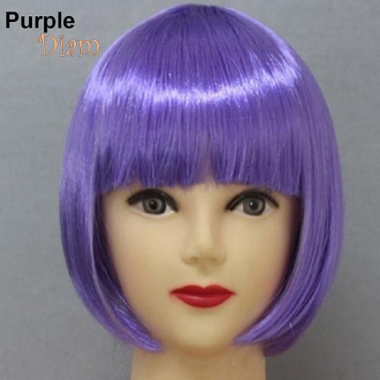 Tenfyer Fashion Women's Sexy Full Bangs Kort Rett Parykk BOBO Cosplay Party Full Parykker