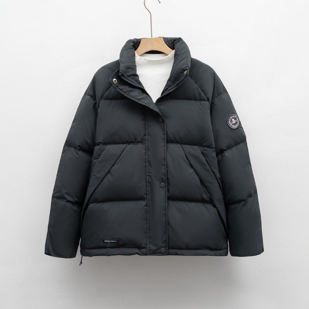 New Stand-up Collar Short Student Armband White Duck Down Casual Thickened Bread Jacket Down Jacket Women