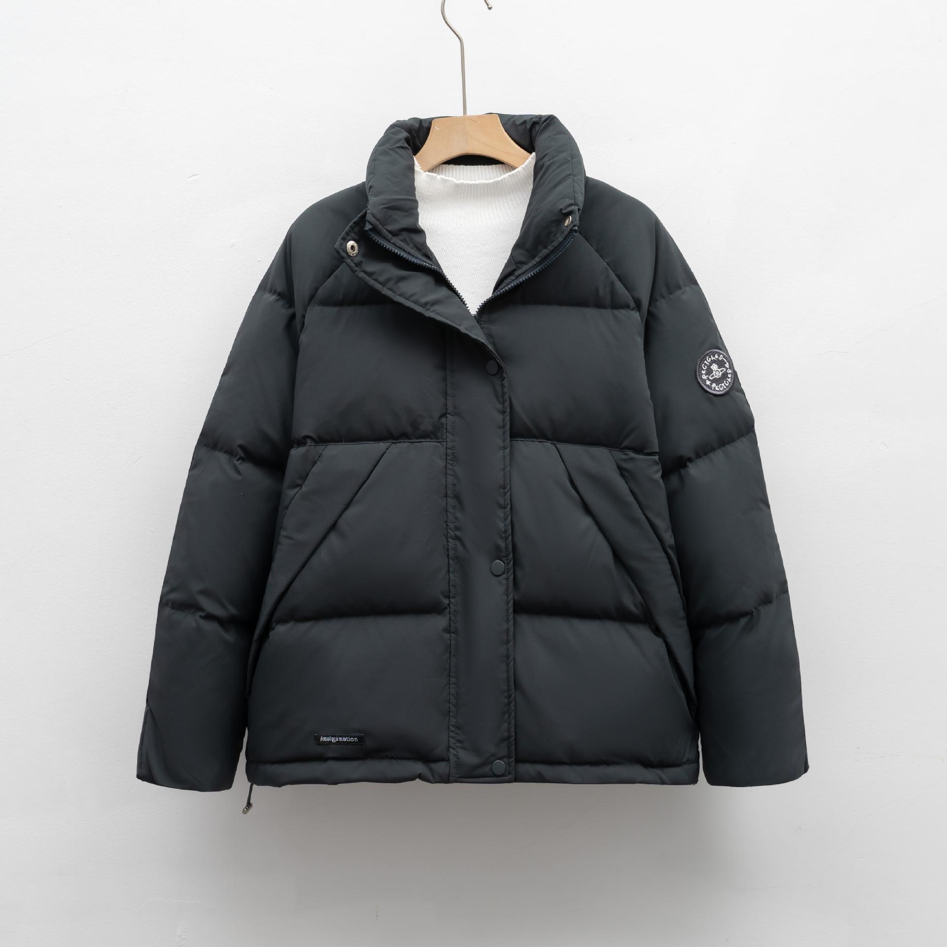 

Новая короткая студенческая нарукавная повязка с воротником-стойкой, белая утиная пуховая повседневная утолщенная куртка для женщин M