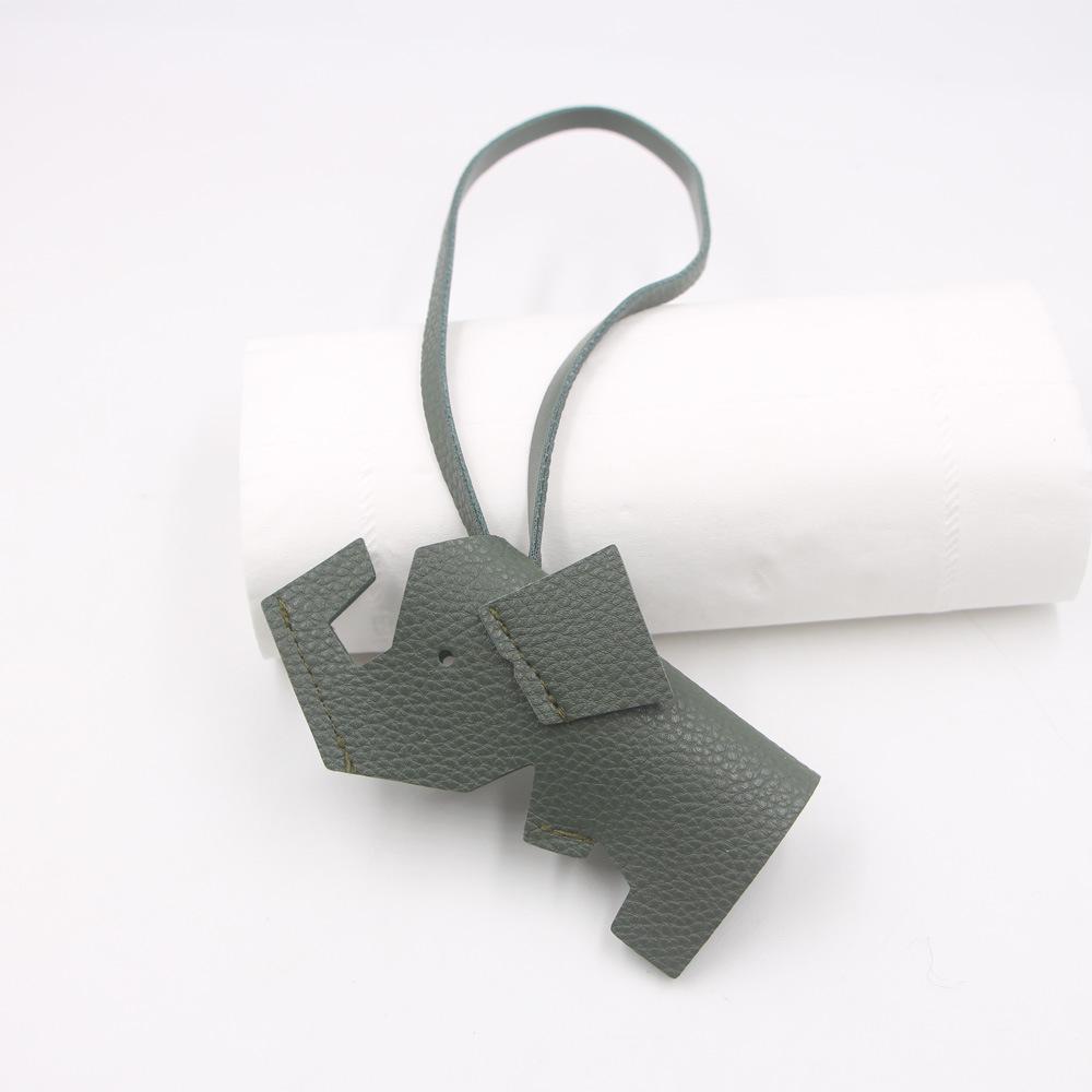 Litchi Pattern Elephant PU Leather Lanyard Bag Charm - Cute Backpack Pendant