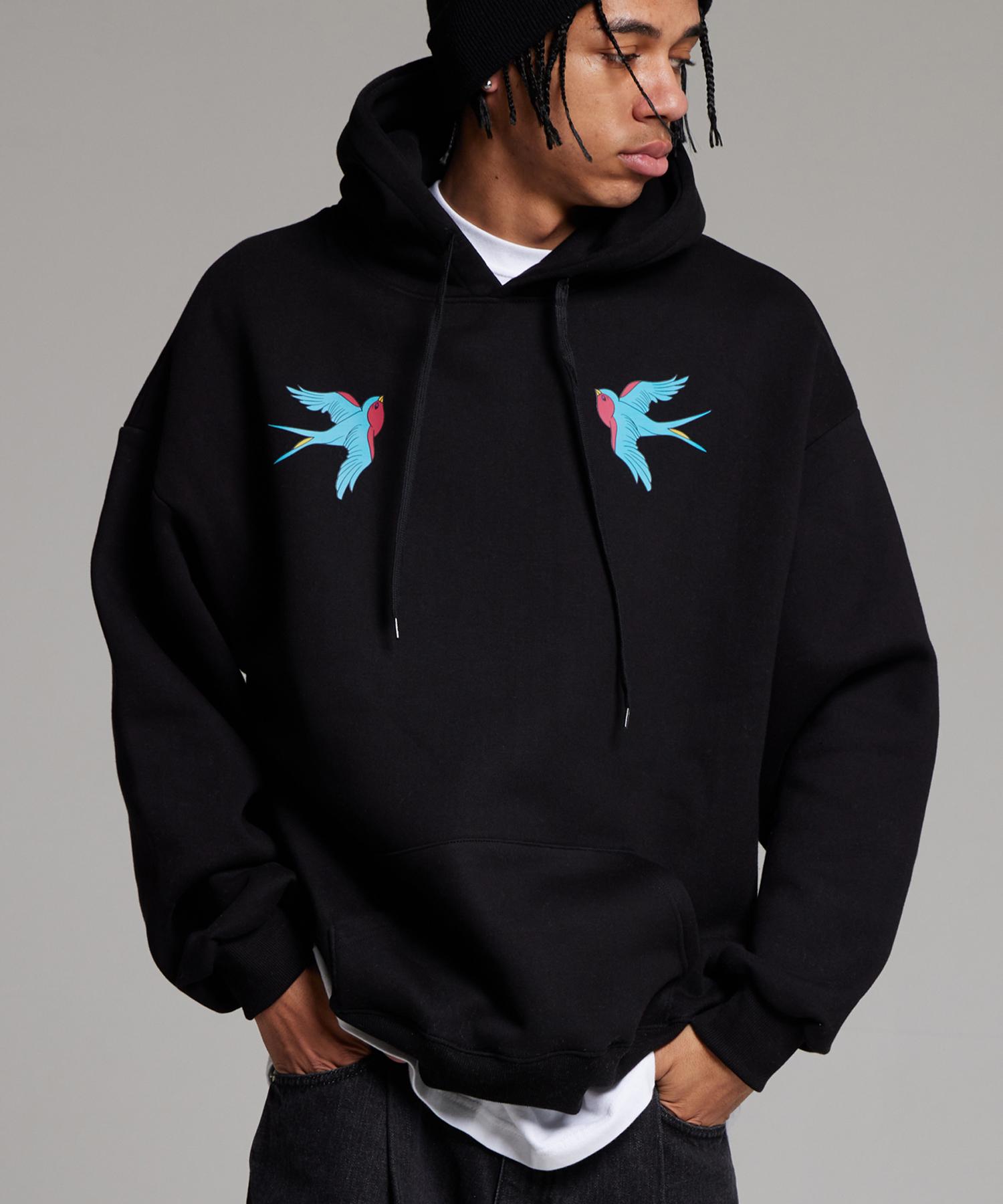 Cream Soda Lab Swallow Twin Hoodie Black M