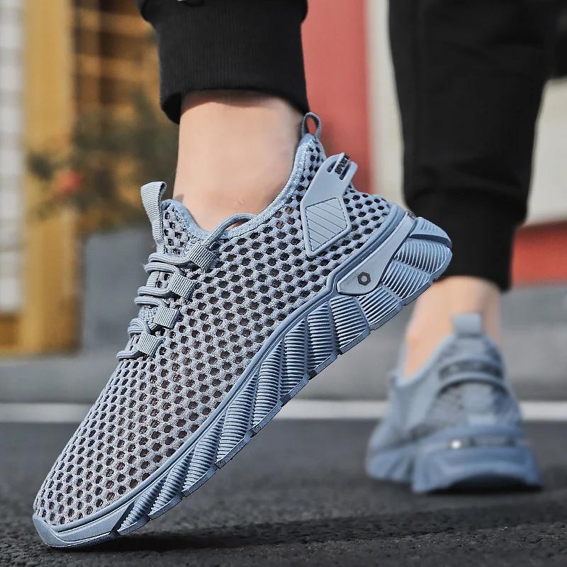 Nowe Letnie Nowe Duże Męskie Buty Codzienne Modna Siatka Hollow Oddychające Uniwersalne Lekkie Buty Sportowe Oddychające Rozmiar 39-44
