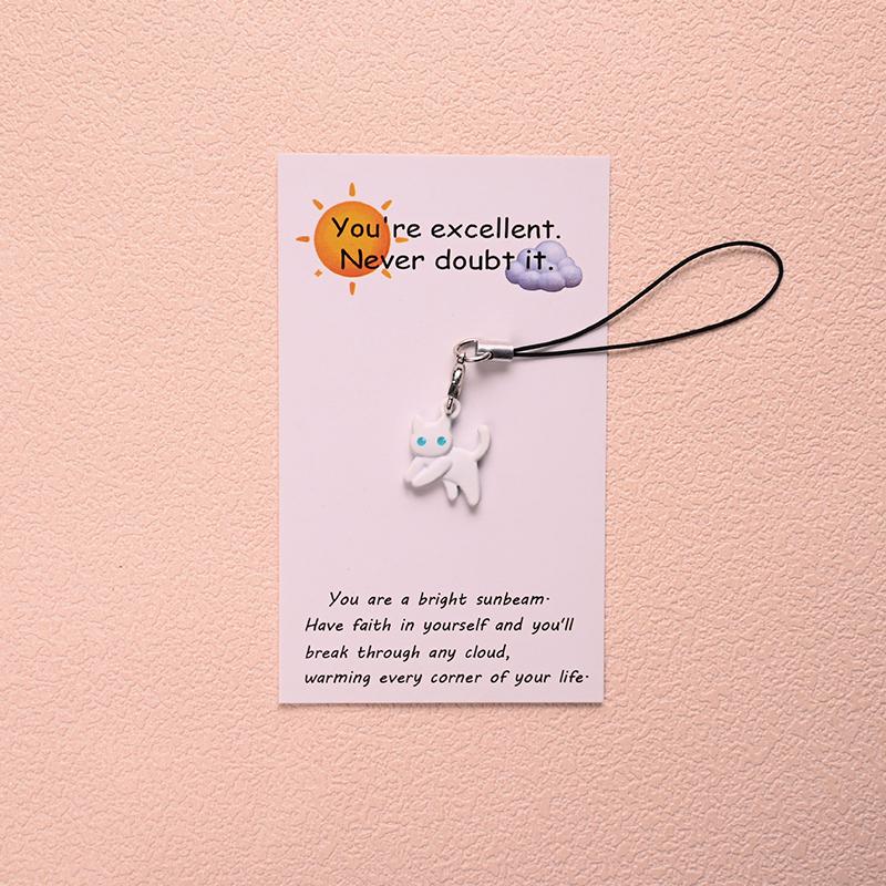 Cute Fashion Cat Keychain Cartoon Mobile Phone Chain Camera Earphones Pendant Bag Decorative Accessories Kawaii Keyring Gifts A2