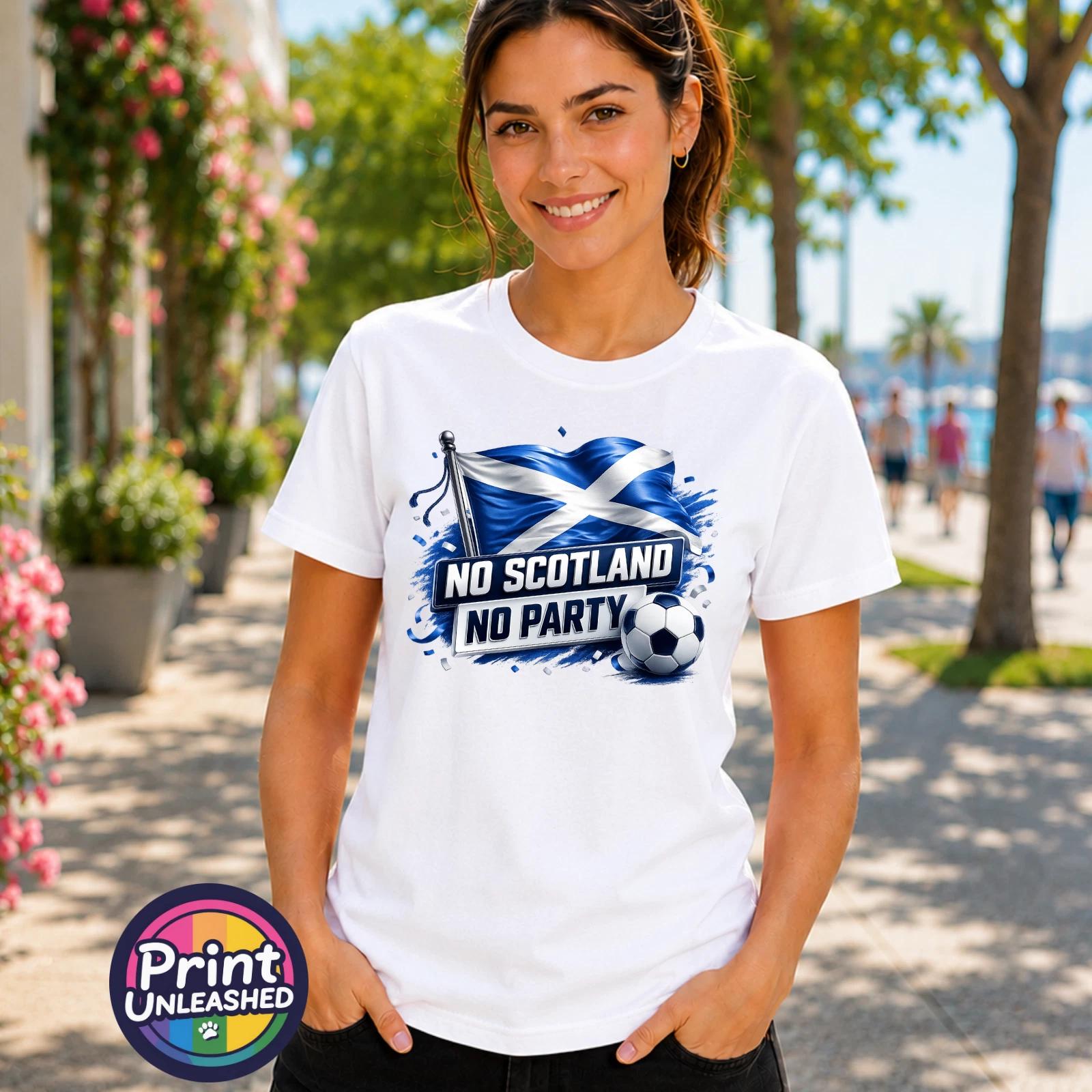 No Scotland No Party Ladies T-Shirt 2026 World Cup Women s Tee Football Fan Top XL