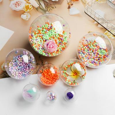 Clear Fillable Ball Ornaments Plastic Transparent Shatterproof Hanging Ball Decoration for DIY Crafts Christmas Wedding Decor