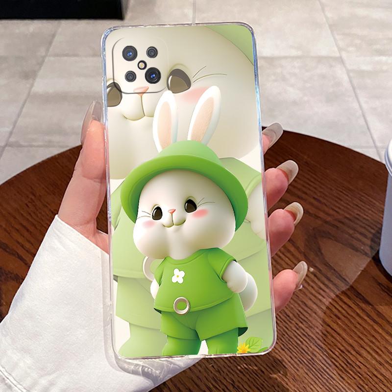 Case For Oppo Reno 4Z 5G CPH2065 A92s Luxury Cute Love Rabbit Funny Clear Soft TPU Silicon Back Cover Oppo Reno4 Z 5G Phone Case