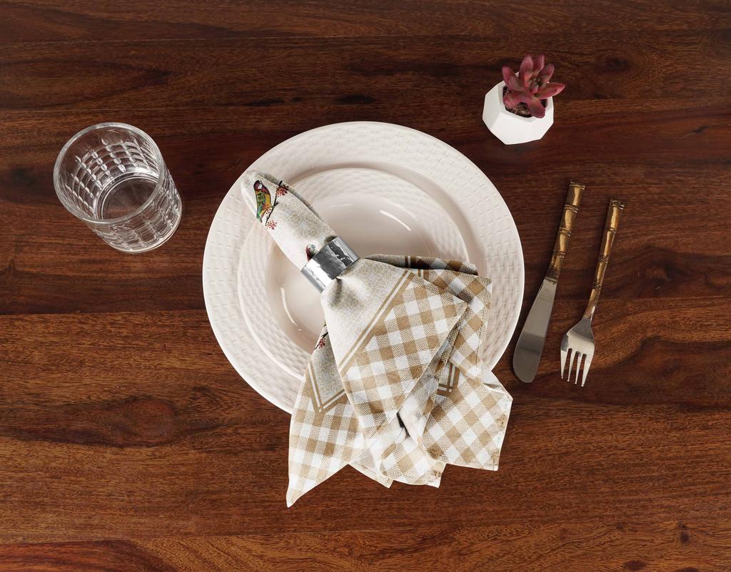 Vargottam Luxury Collection Dinner Table Linen Decor Cotton Napkin Printed Fabric Reusable Napkins Set Of 12, 20" X 20" -
