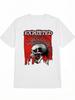 Unisex Black TShirt with Skull and Spiked Design Exploited Graphic Red Background Casual Summer Tee Round Neck Unisex Clothing