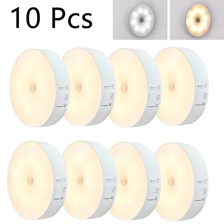 USB Charging Smart Sensor Lamp LED Human Body Induction Night Light Bedside Bedroom Home Corridor Lighting 8 LEDs Mini Wall Lamp