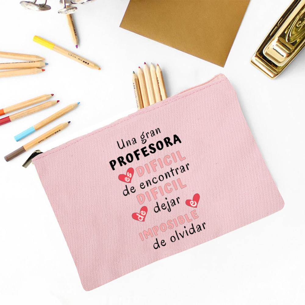 Spanish Printed Makeup Bag Female Travel Neceser Cosmetic Pouch Travel Toiletry Organizer School Pencil Bags Gifts for Teacher