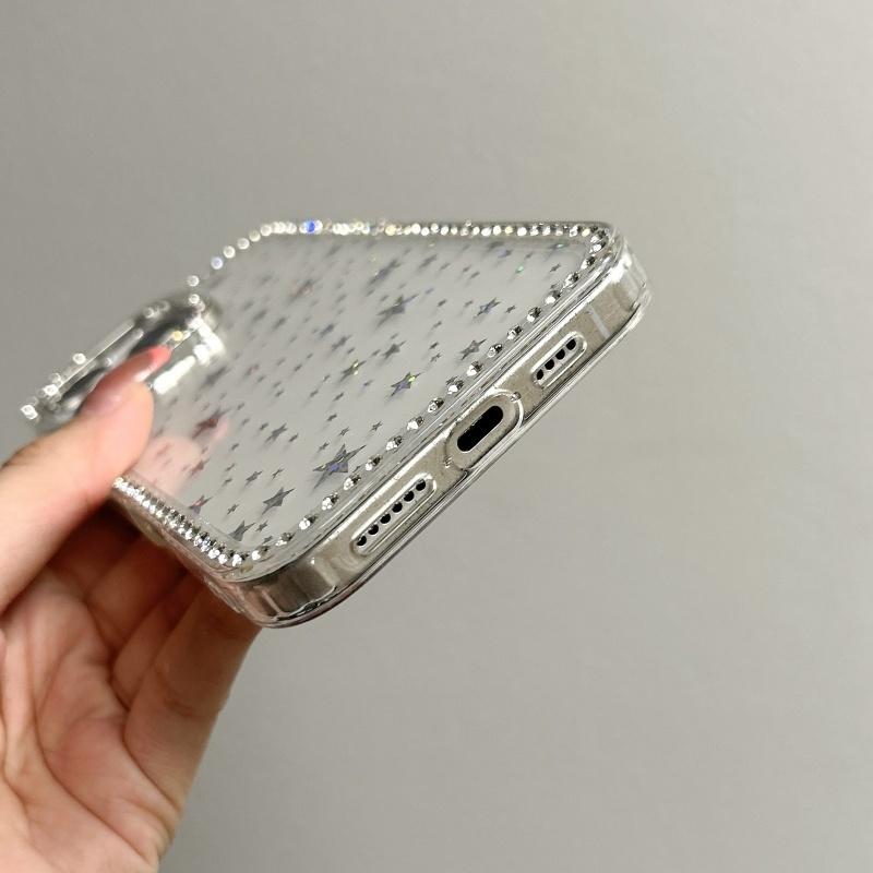 Luksuriøst Diamantstjerne Glitter Telefondeksel For iPhone 15 11 12 13 14 16 Pro Max 16 Plus Bling Gjennomsiktig Støtsikkert Mykt TPU-deksel