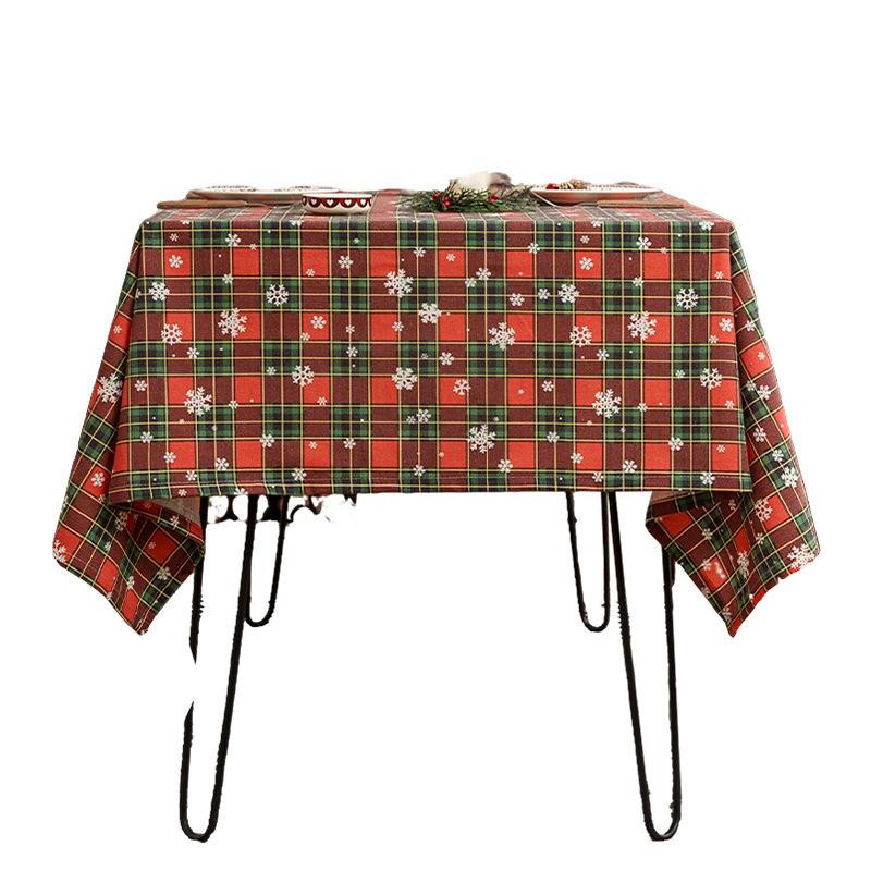 

Light Luxury Christmas Tablecloth Christmas Themed Decoration Table Cloth Dustproof Tea Table Cover Towel Table Linen Textile 140 100cm темно-красного