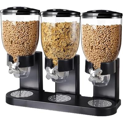 Triple Cereal Dispenser Dry Food Dispenser Cereal Containers Commercial Cereal Dispenser Triple Food Dispensers Nut Candy Dispenser Three Canister