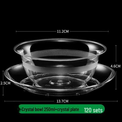 Einweg-Mattplastikschüssel- & Besteckset