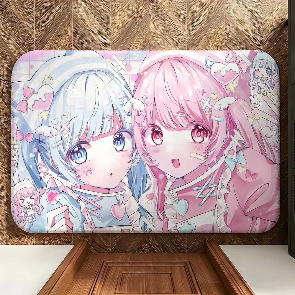 anime R-ReZero R-Rem Floor Mat Soft Flannel Floor Mat  Suitable for Entryways, Living Rooms, Bedrooms, and Bathrooms