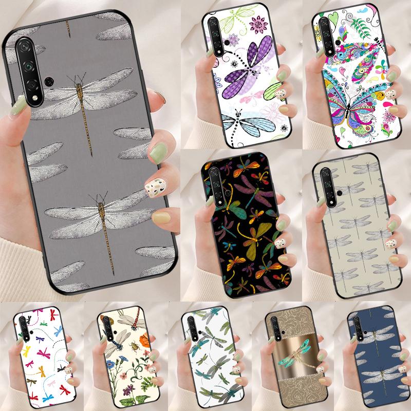 Floral Colorful Dragonfly For Huawei Nova 12i 12s 7i 8i 11i 9 10 SE Y90 Y60 Y70 Y72 Y61 Y91 P30 P40 Lite P60 Pro Case