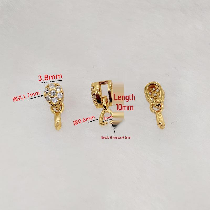 

Стерлинговое серебро S925 Позолота 24K Зажимы для кулонов из жадеита для DIY золотой