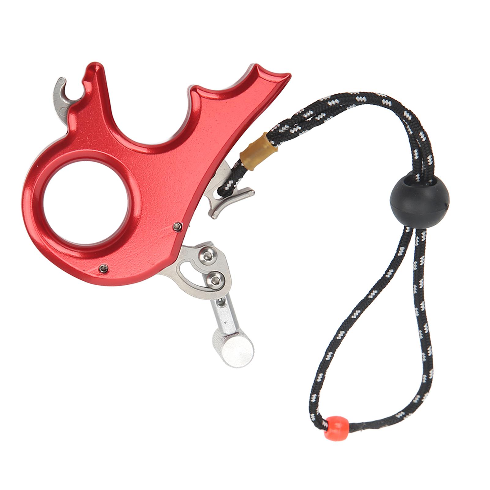 Déclencheur à pouce pour tir à l'arc Alliage d'aluminium Arc à poulies Aide au relâchement Poignée à 3 doigts Étrier pour Chasse en extérieur Accessoires de Tir