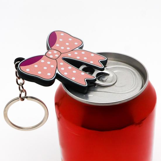 Soda Can Opener Bow Keychain Beverage Can Top Ring Opening Tool Bow Key Ring Pendant Backpack Bag Purse Charm