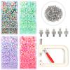 10Grids 4/5/6/8/10mm ABS Imitation Pearl Beads Kit Gradient Color No Hole Round Loose Beads For DIY Jewelry Making Accessories