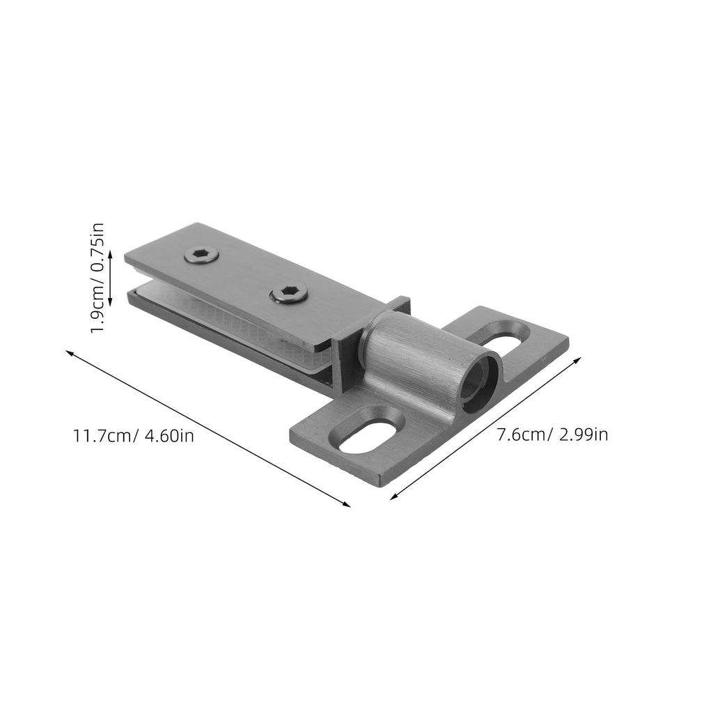 Premium Stainless Steel Pivot Hinge Kit for Glass Shower Doors - Double Hole Square Design Smooth Glass Hinge