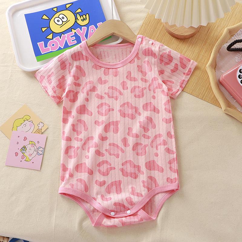 Unisex Baby Cotton Romper: Short-Sleeved, One-Piece for Newborns - Perfect for Spring & Summer