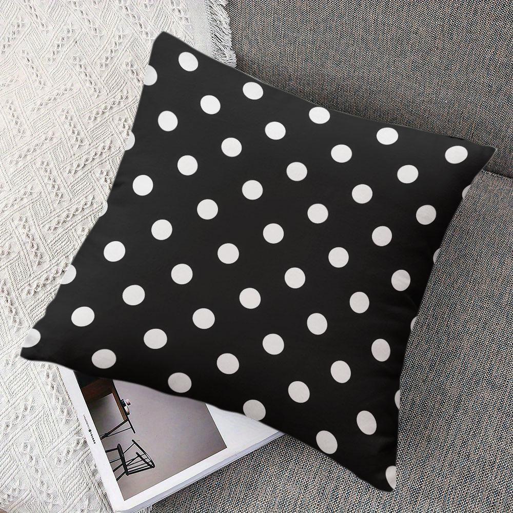 Zwart Wit Stippen vierkante Jacquard Kussenhoes voor Bank Kantoor Lendenkussenhoes Huis Decoratieve Kussensloop