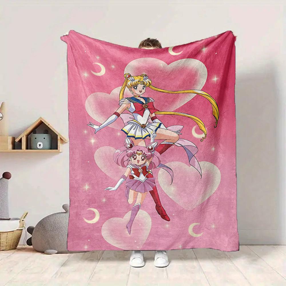 1pc Sailor Moon Flannel Blanket [Cozy Throw Blanket] For Sofa, Bed, Travel, Camping, Livingroom, Office, Couch, Chair, And Bed