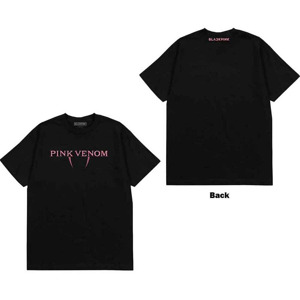 BlackPink Unisex T-Shirt: Pink Venom Logo (Back Print) (Medium) L