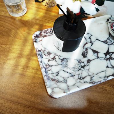 Marble Tray, 100% Natural Stone Trays for Vanity, Bathroom, Kitchen, Perfume, Cosmetics, Coffee, Jewelry Rectangular Dish