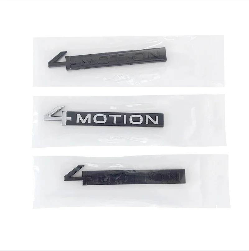 3D Metal Black 4 Motion Letters Car Rear Trunk Emblem Badge Decal For VW Tayron Golf MK4 5 Tiguan 4motion Sticker Accessories zd0