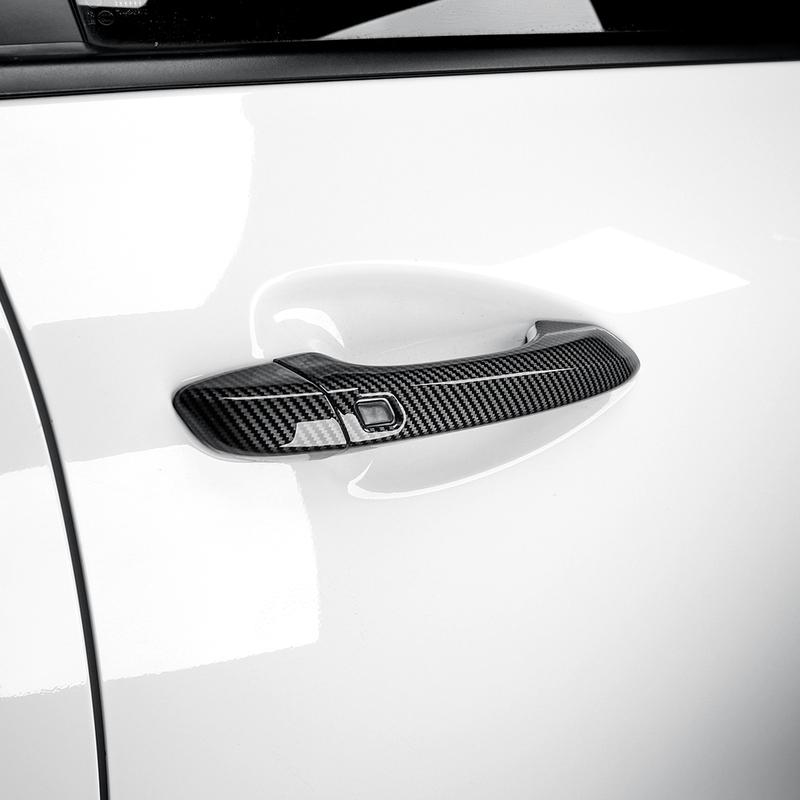 For Hyundai Veloster ‑ LHD ABS Carbon Fiber‑Look Door Handle Protector Trim Exterior Decorative Car Partsarts