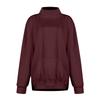 Womens Oversized Sweatshirts Turtleneck Side Slit Solid Color Long Sleeve Pullover Trendy Outfits Clothes with Pocket
