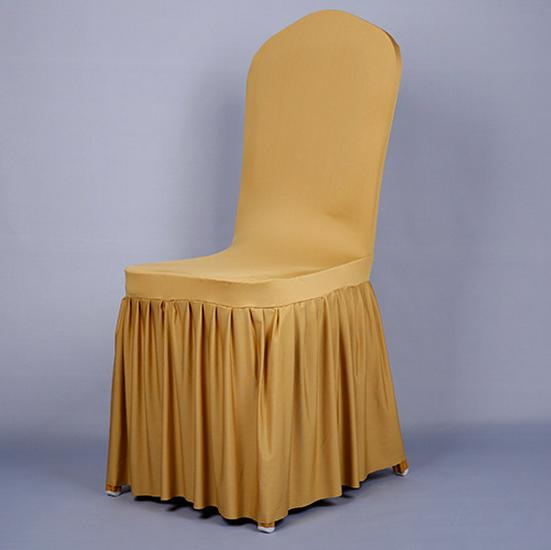 Pleated Elastic Chair Cover for Weddings, Restaurants, and Banquets