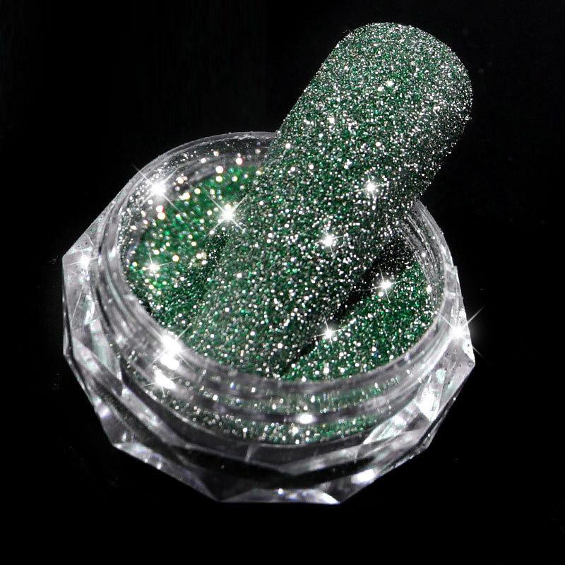 1Box Holographic Nail Glitter Laser Shiny Nail Art Sequins Silver Diamond Powder Dust Gel Nail Polish Manicure Decor