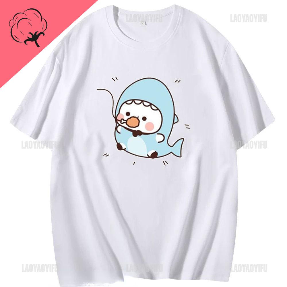 

Футболка Kawaii Bubu Dudu для девочек с рисунком медведя панды, женская одежда, унисекс, летняя повседневная футболка, женские хлопковые топы 4XL