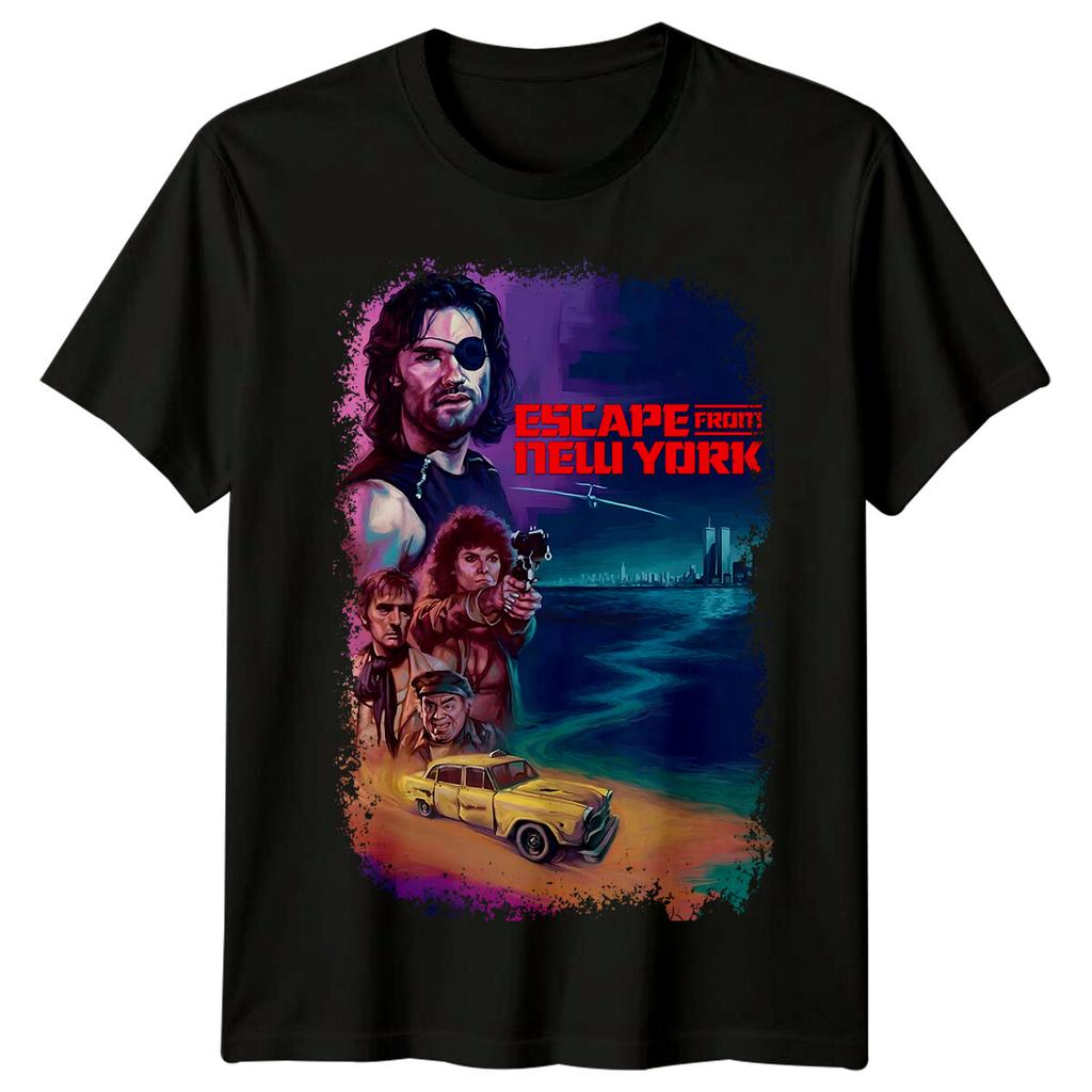 Fuga da New York (1981) T-shirt 100% Cotone Ispirata ai Poster dei Film Magliette da Uomo Top Maglietta Retrò Anni '80